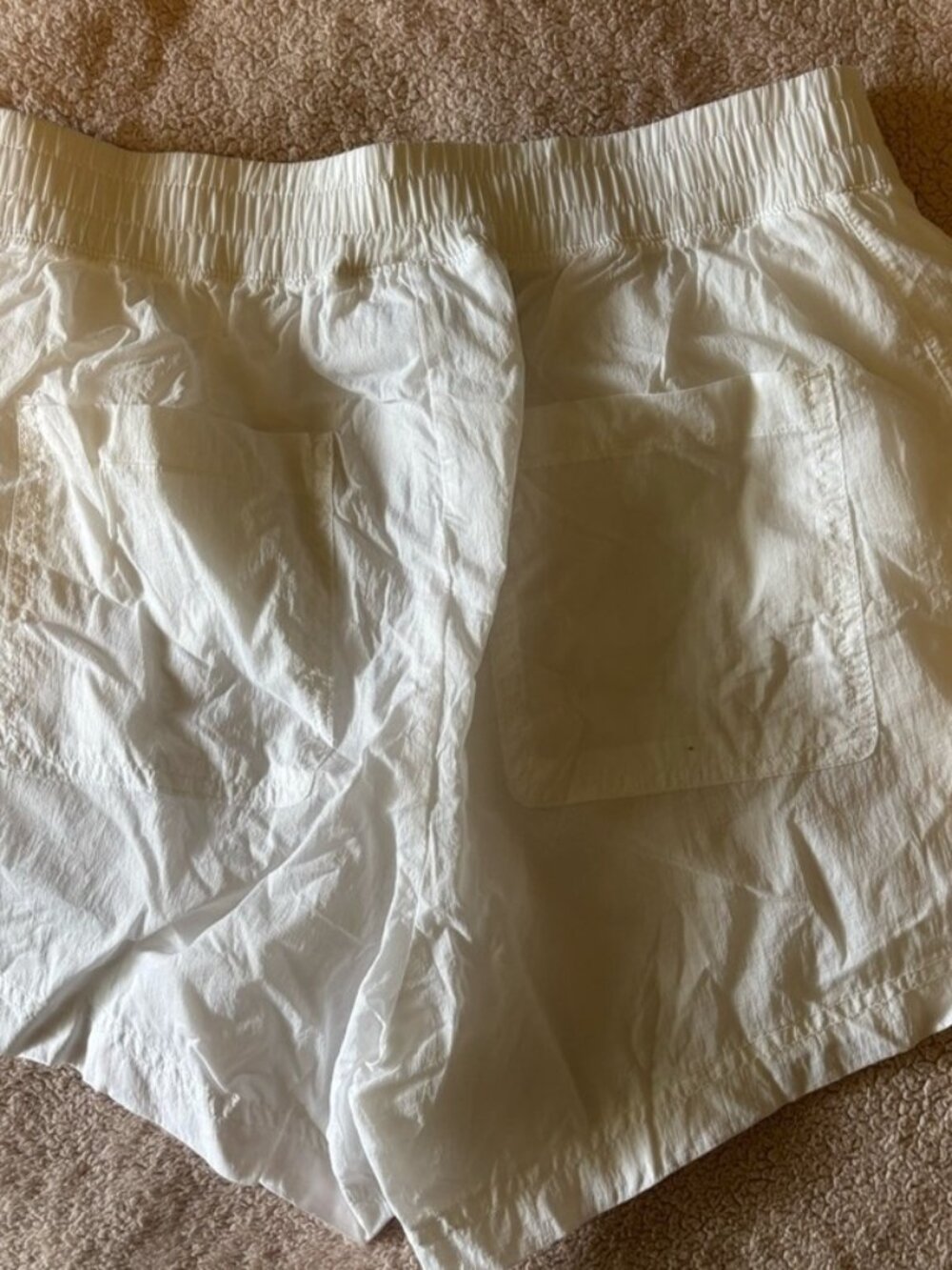White Women's Athletic Shorts with Small Logo - Picture 2 of 2